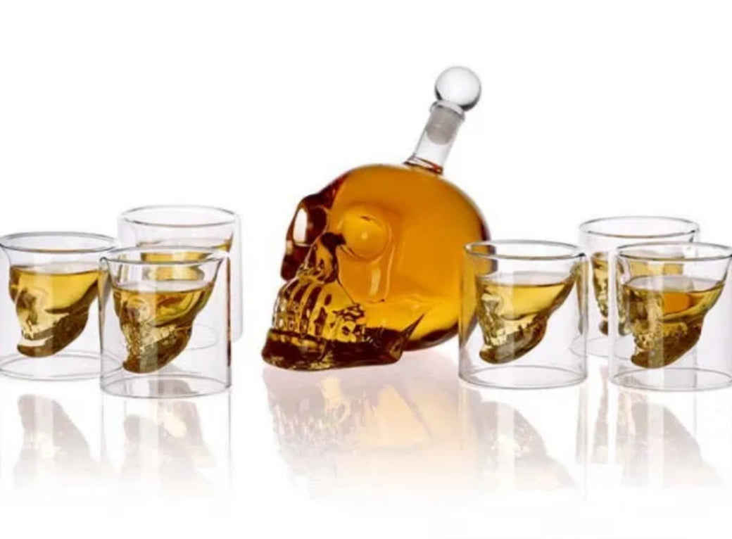 Creatieve schedel glas whisky wodka wijn fles
