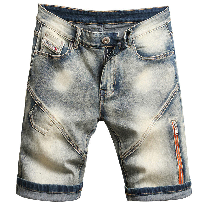 Denim heren shorts met rits