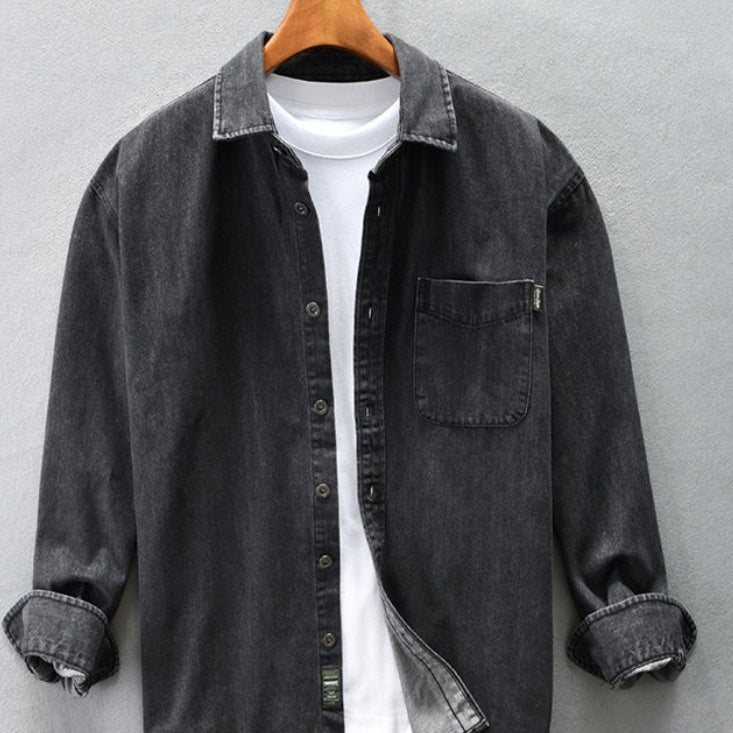 Spijkerstof Shirt Herenjas Herfst En Winter Casual Veelzijdig