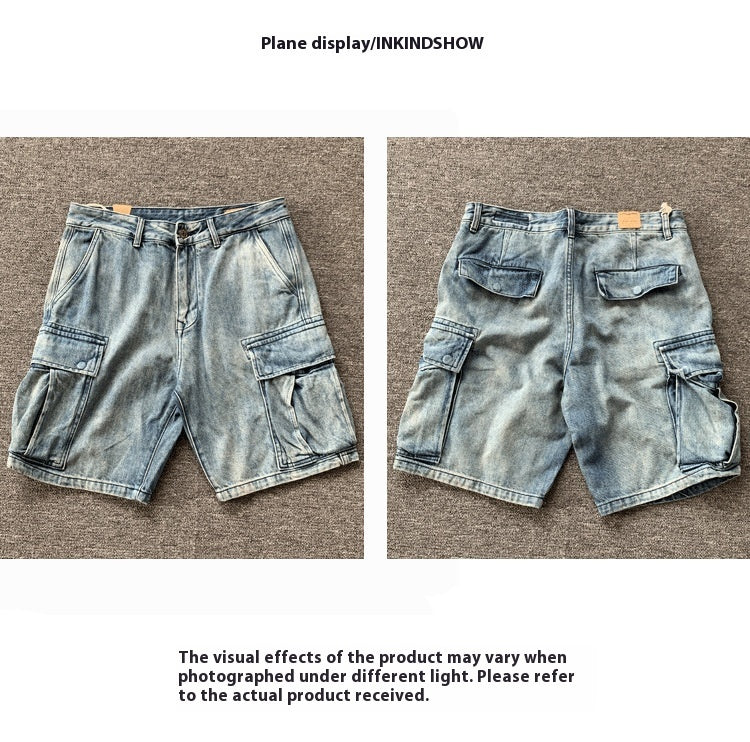 Casual high-end denim shorts heren