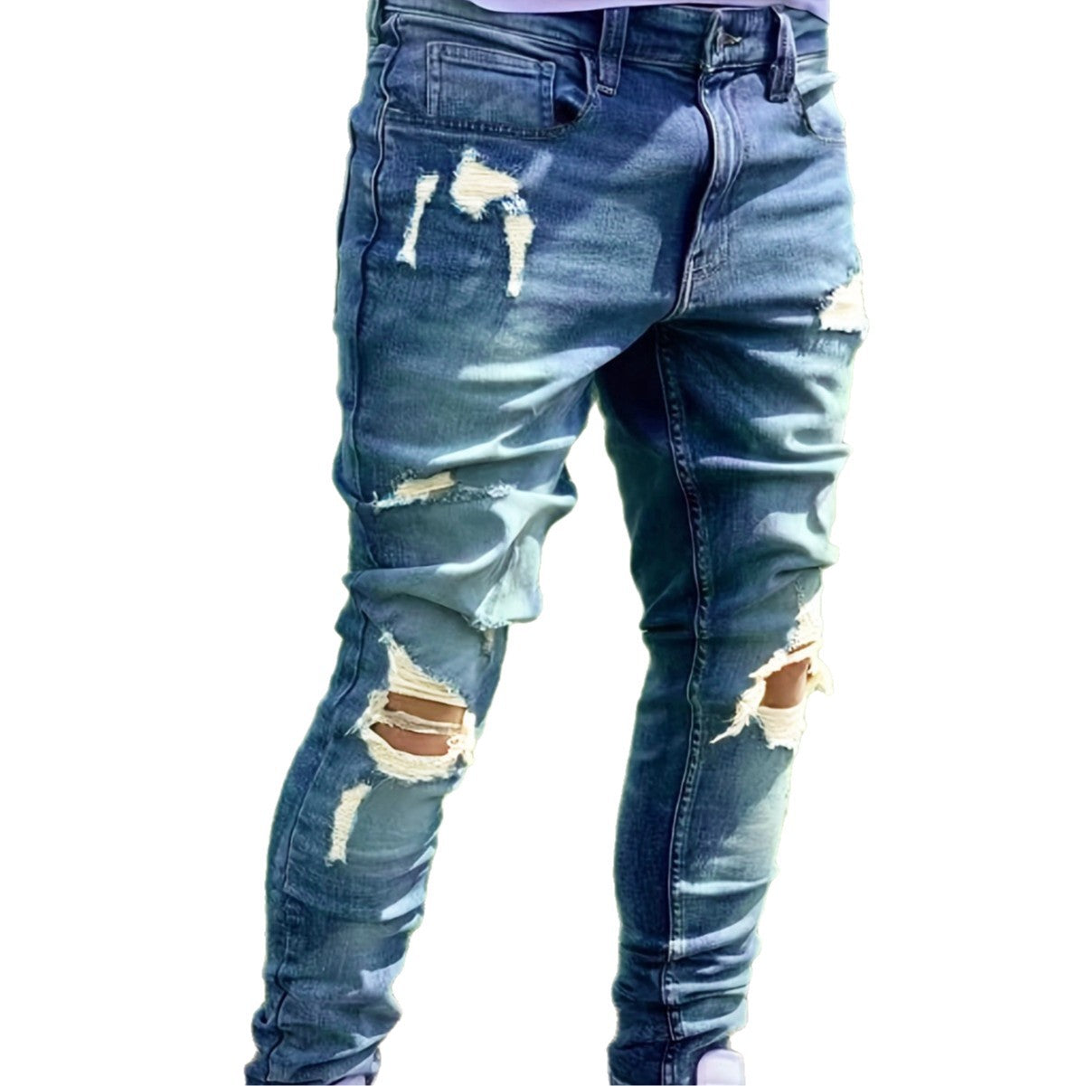 Heren gescheurde stijl jeans