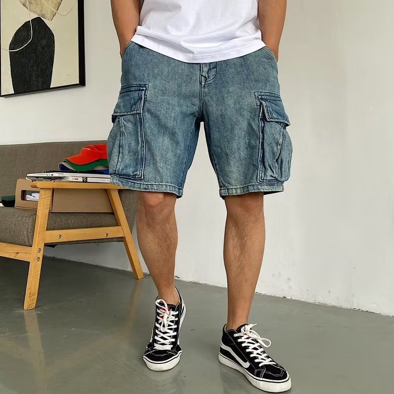 Casual high-end denim shorts heren