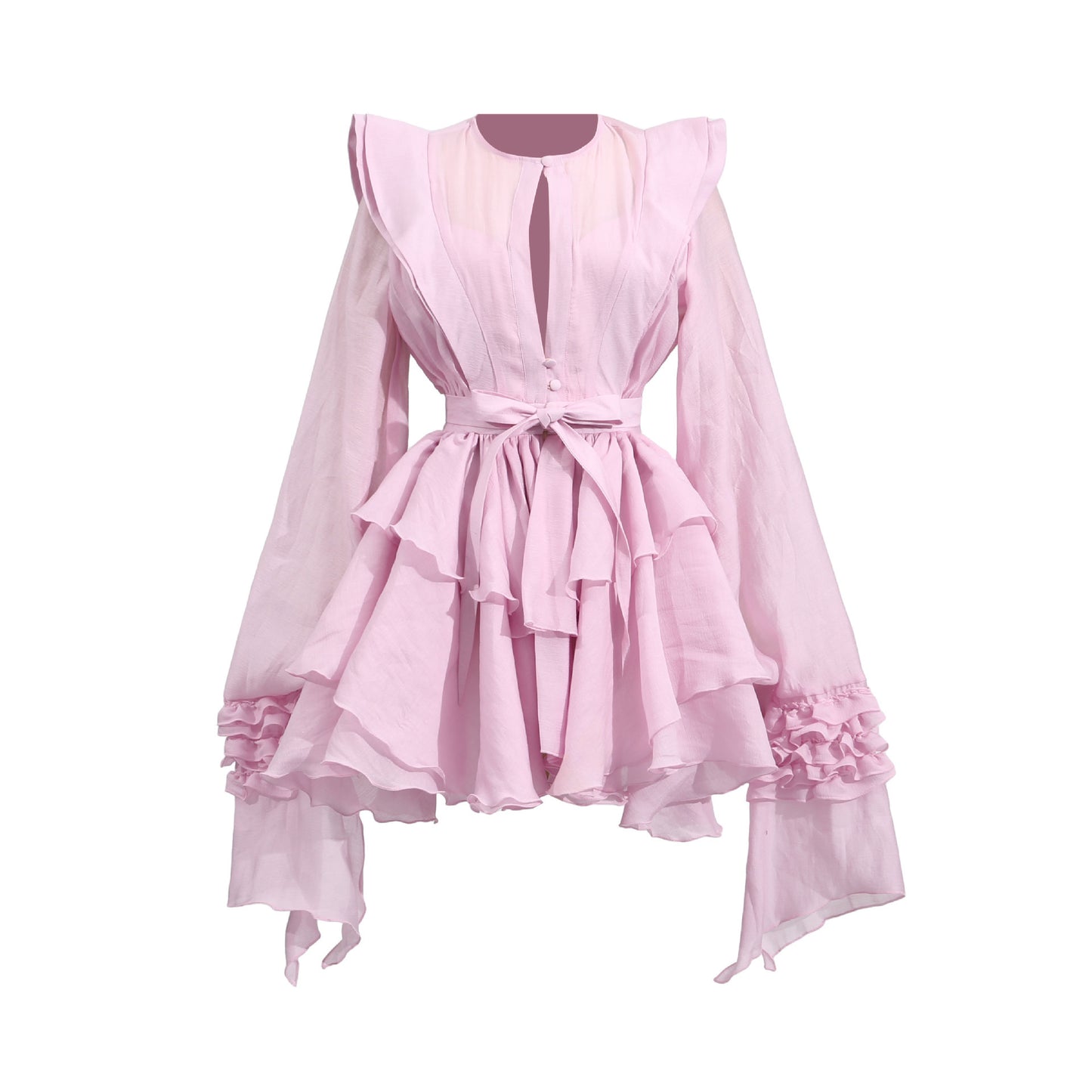 Jumpsuitrok met ruches en rufflemouwen voor dames