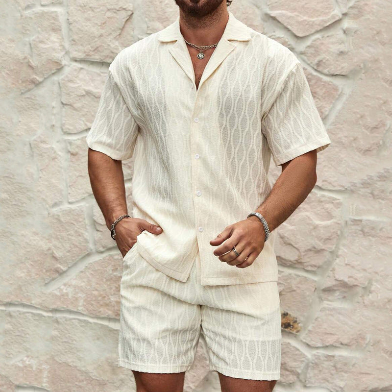 Heren zomer set effen kleuren
