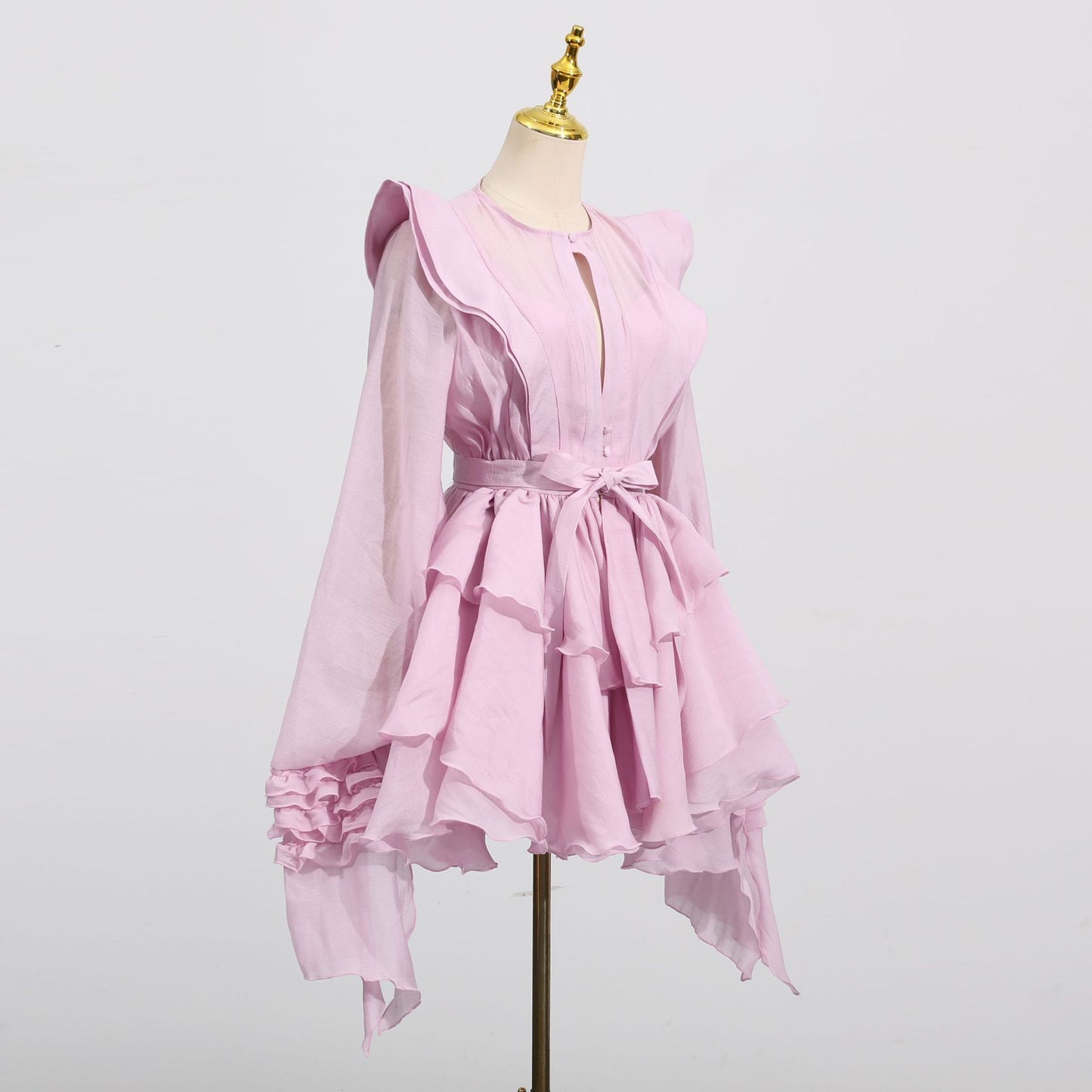 Jumpsuitrok met ruches en rufflemouwen voor dames
