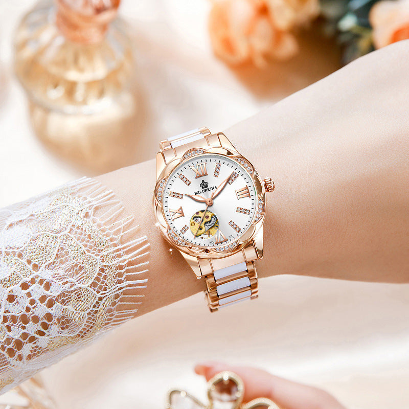 Rome automatisch waterdicht dames horloge