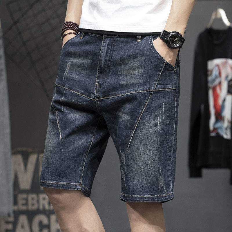 Stretch denim shorts heren