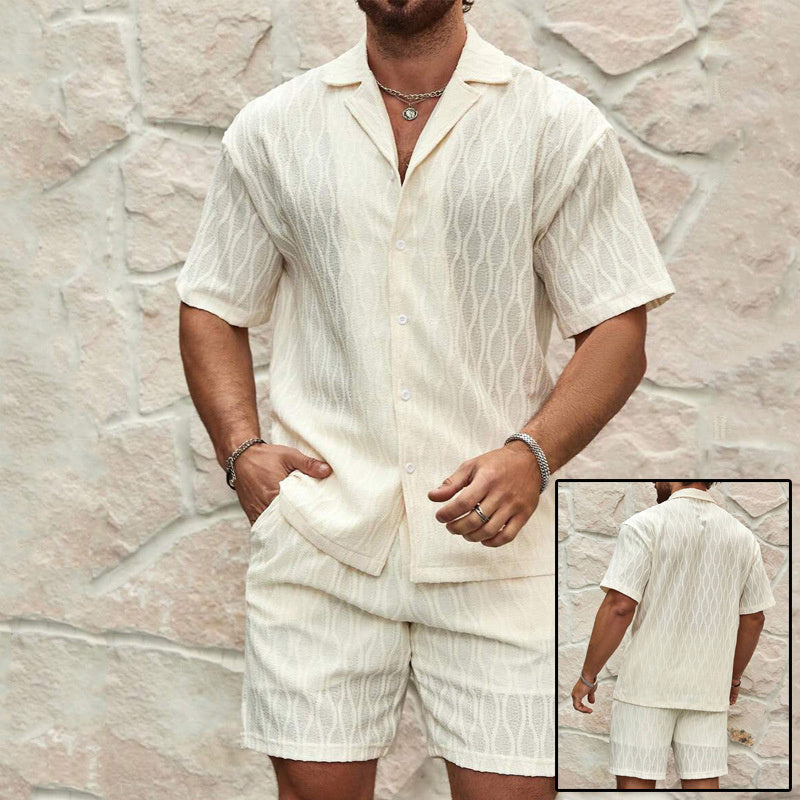 Heren zomer set effen kleuren