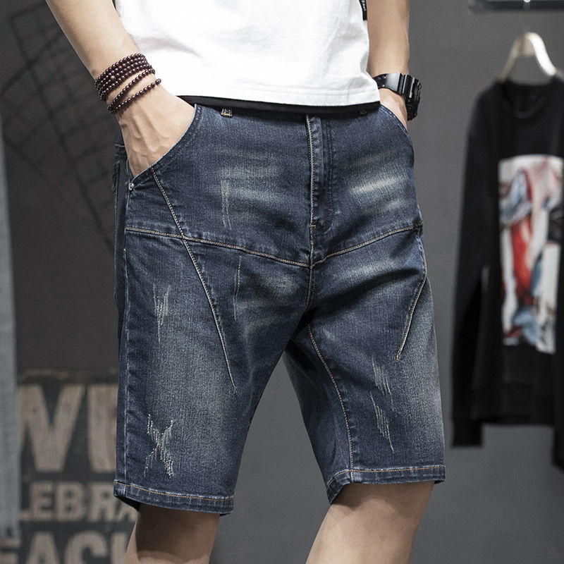 Stretch denim shorts heren