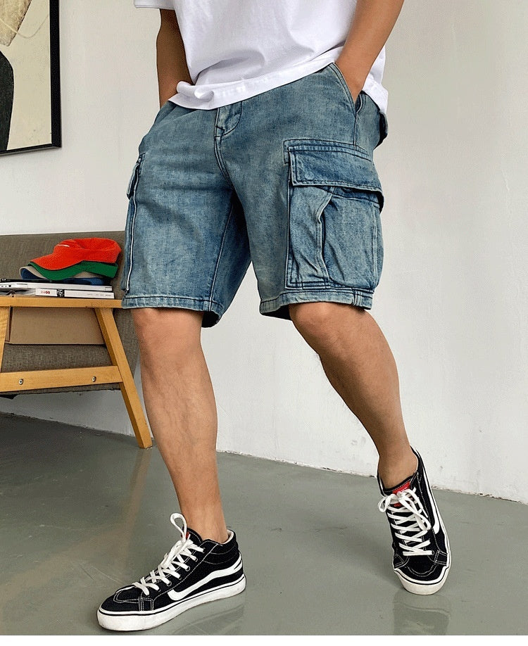 Casual high-end denim shorts heren