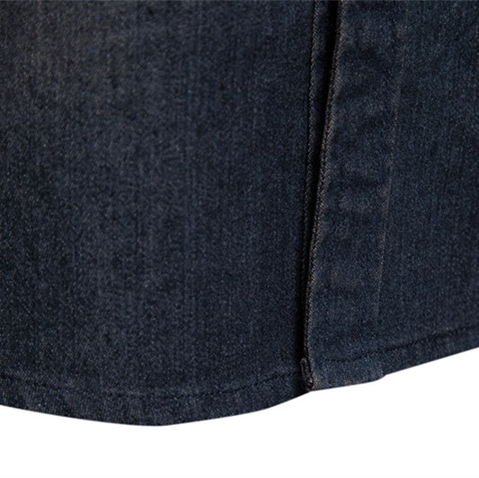 Heren denim shirt met lange mouwen