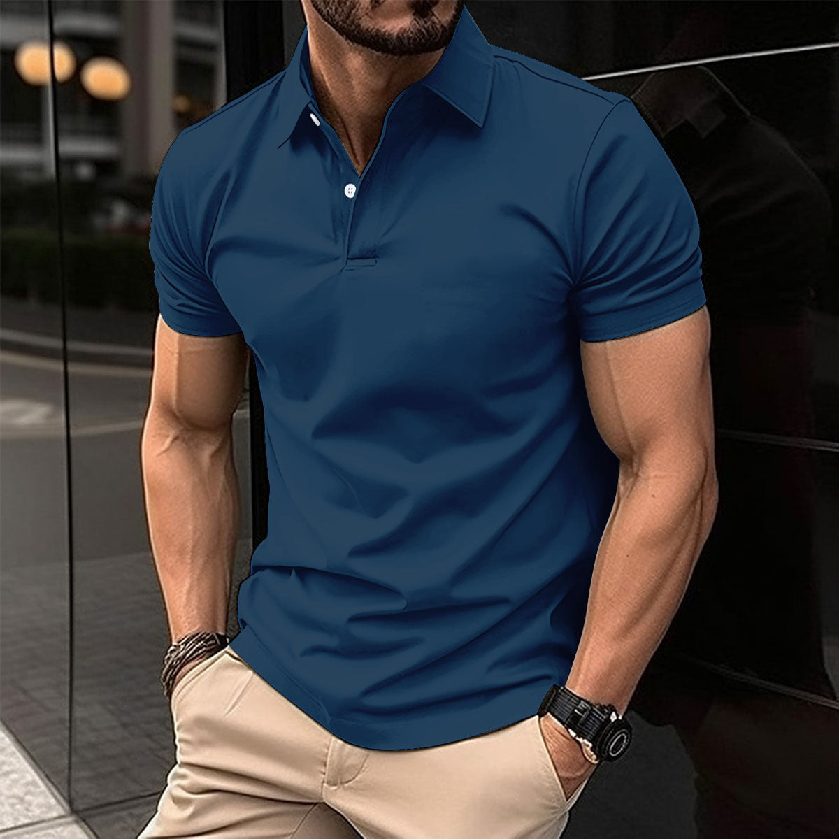 Heren poloshirt met korte mouwen