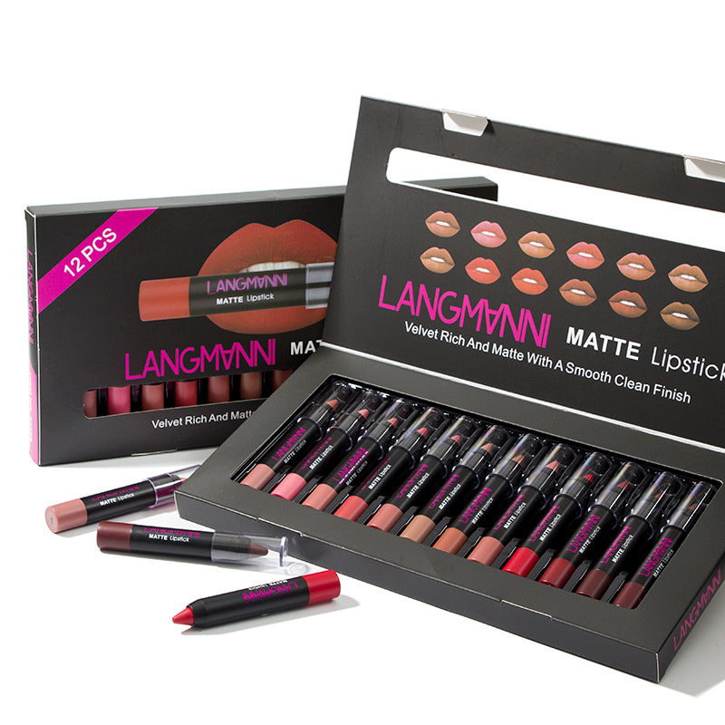 12 kleuren lipstick set