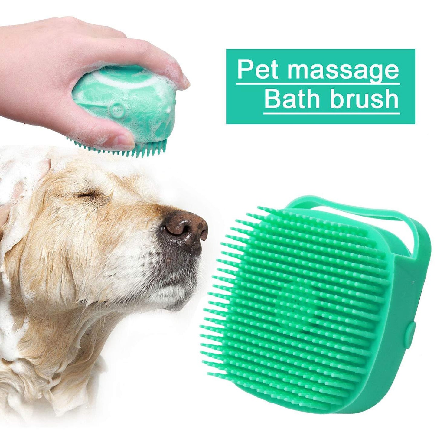 Huisdier shampoo massage borstel