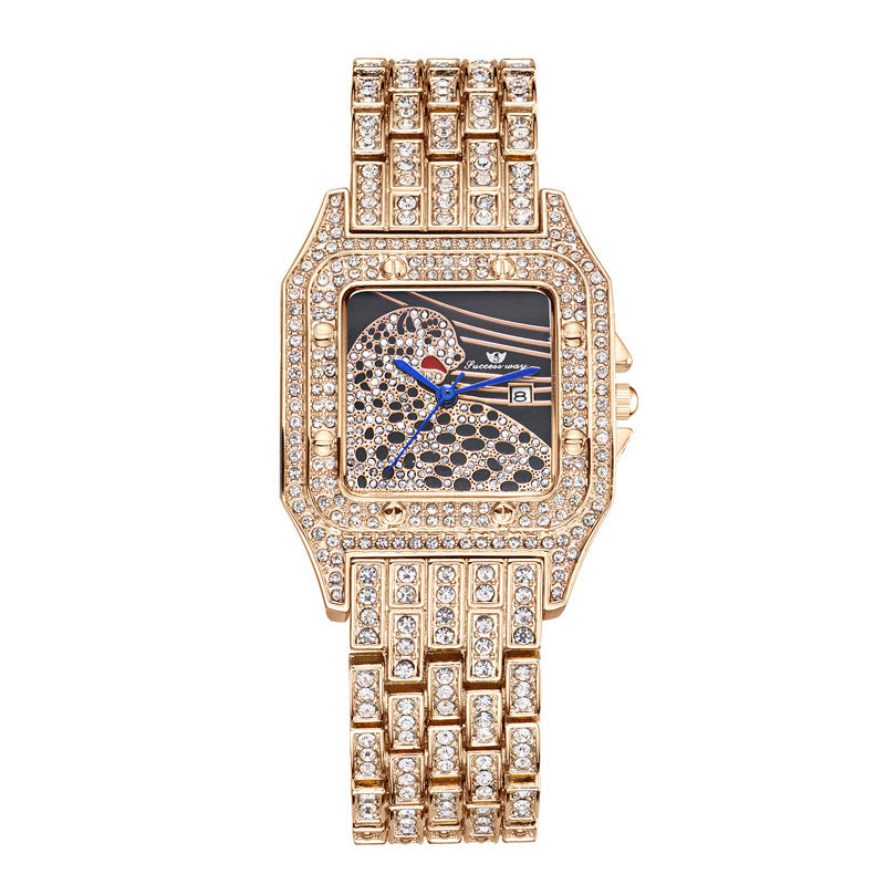 Vierkant leopard dameshorloge Quartz