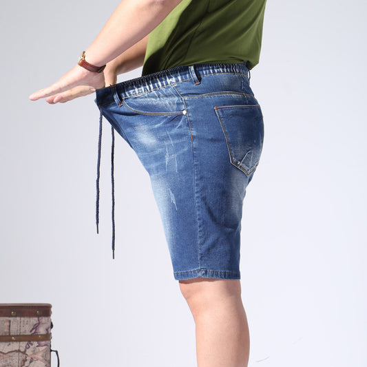 Zomer elastische denim shorts heren