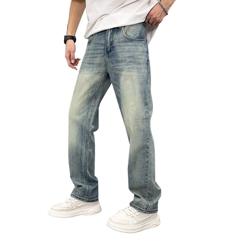 Heren losse elastische casual lichtblauwe jeans