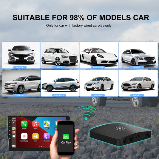 Universele originele auto bekabelde CarPlay naar draadloze CarPlay externe module zwart