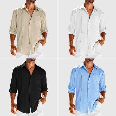 Casual shirt met lange mouwen en polo kraag