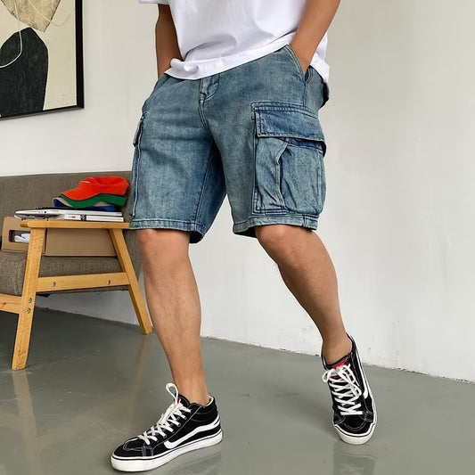 Casual high-end denim shorts heren