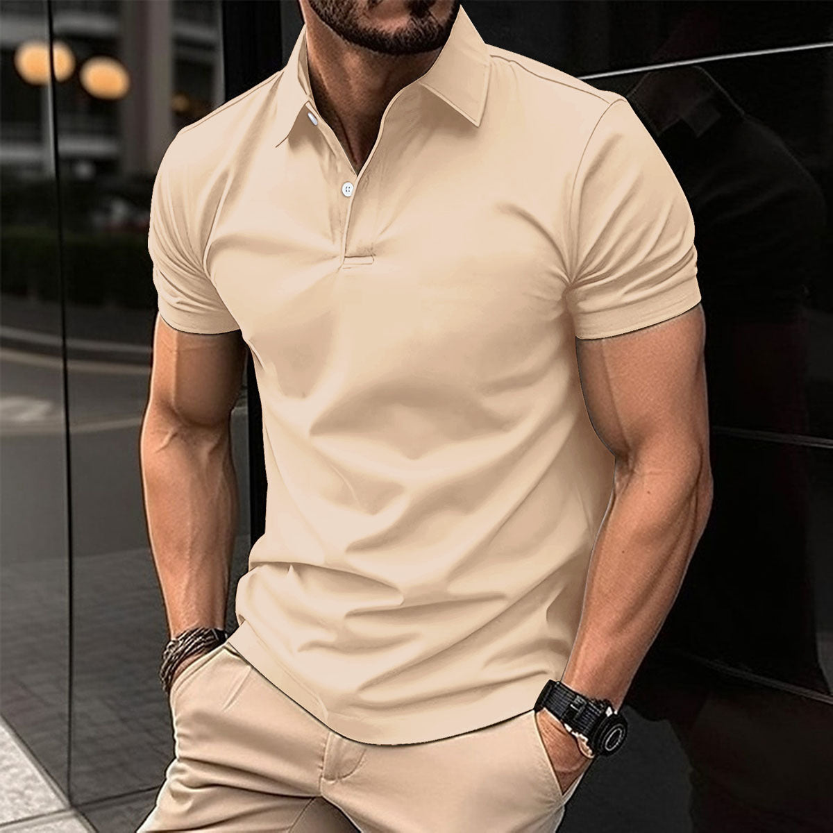 Heren poloshirt met korte mouwen