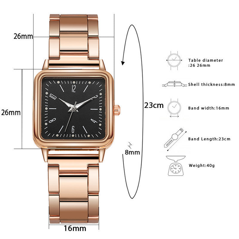 Vierkant casual dames horloge