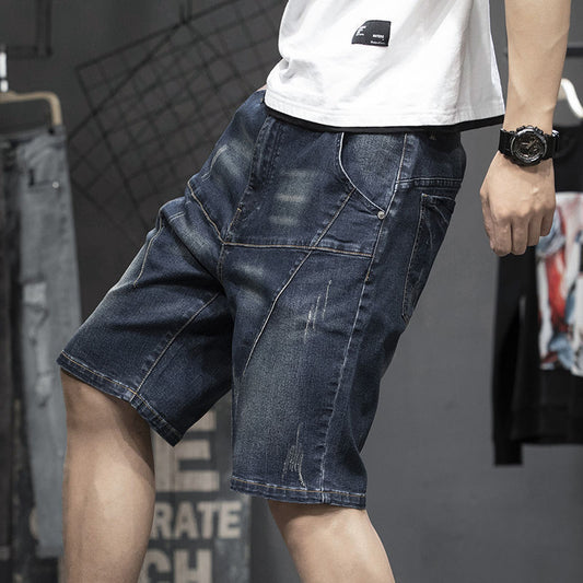 Stretch denim shorts heren
