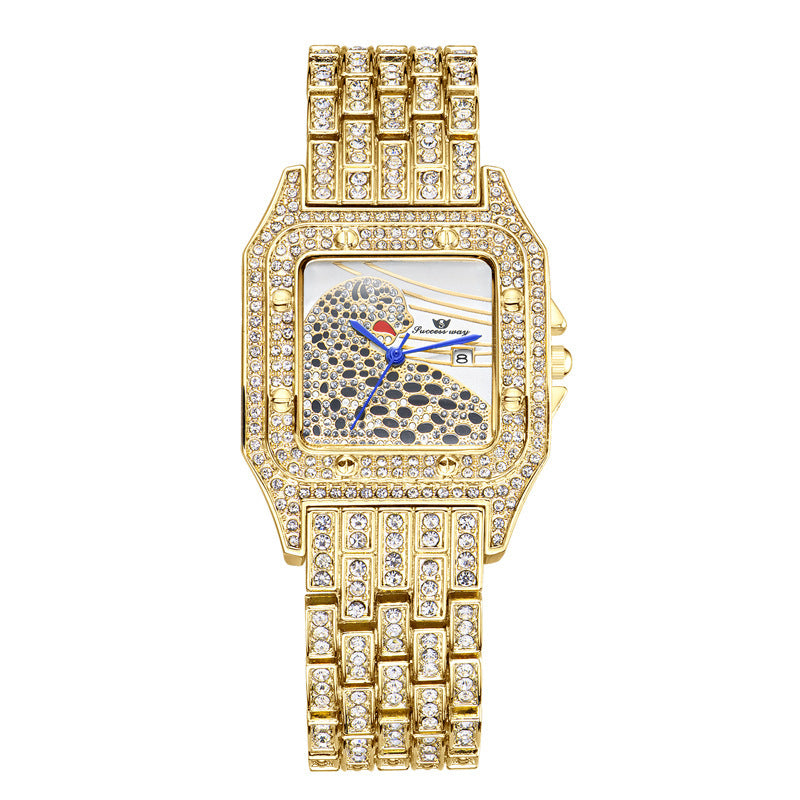 Vierkant leopard dameshorloge Quartz