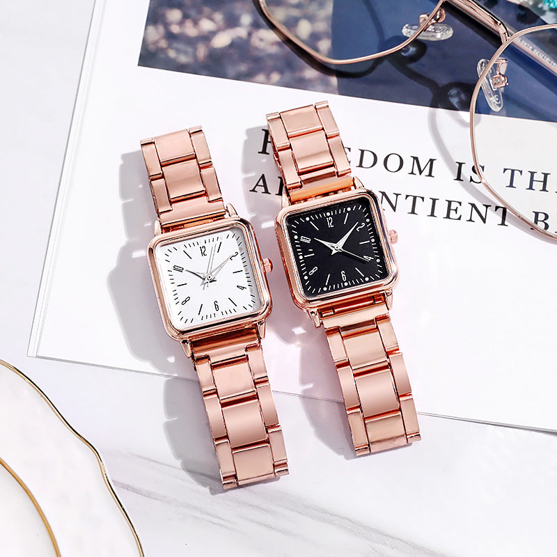 Vierkant casual dames horloge