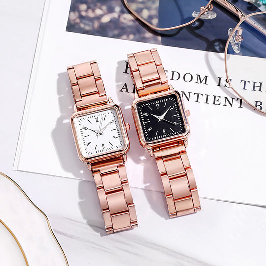 Vierkant casual dames horloge
