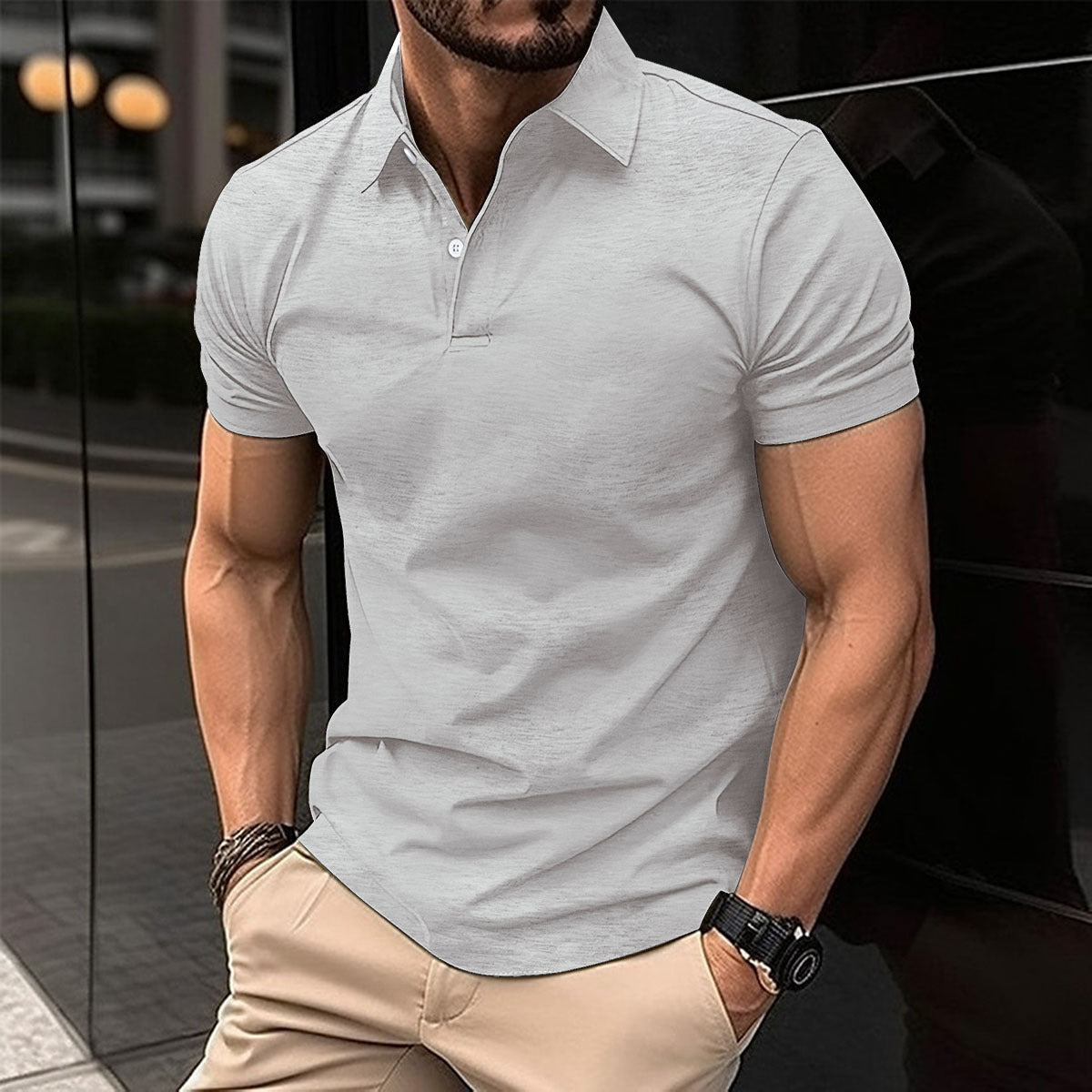 Heren poloshirt met korte mouwen