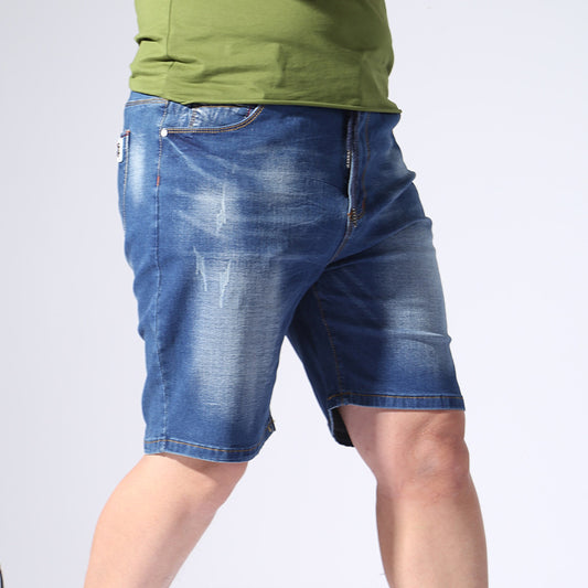 Zomer elastische denim shorts heren