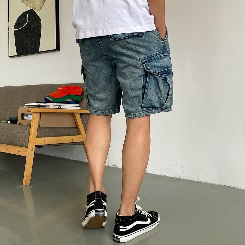 Casual high-end denim shorts heren
