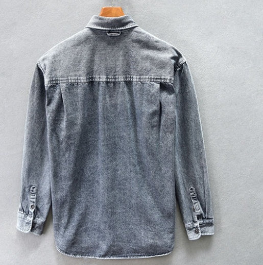 Spijkerstof  Shirt Herenjas Herfst En Winter Casual Veelzijdig