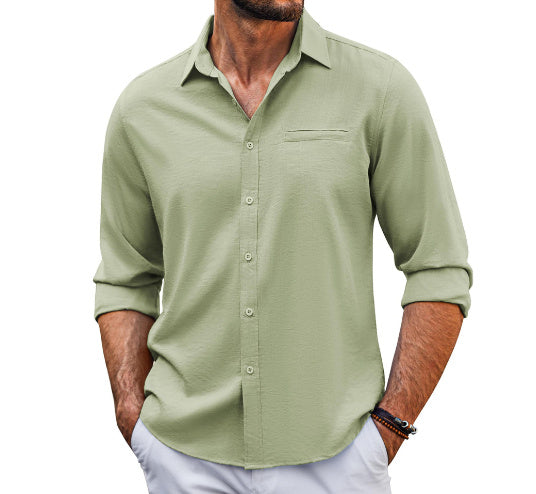 Casual shirt met lange mouwen en polo kraag