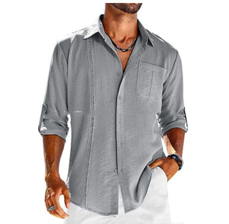 Casual shirt met lange mouwen en polo kraag