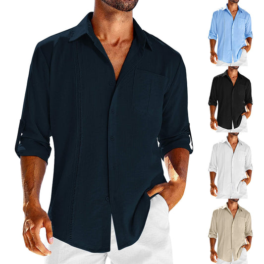 Casual shirt met lange mouwen en polo kraag