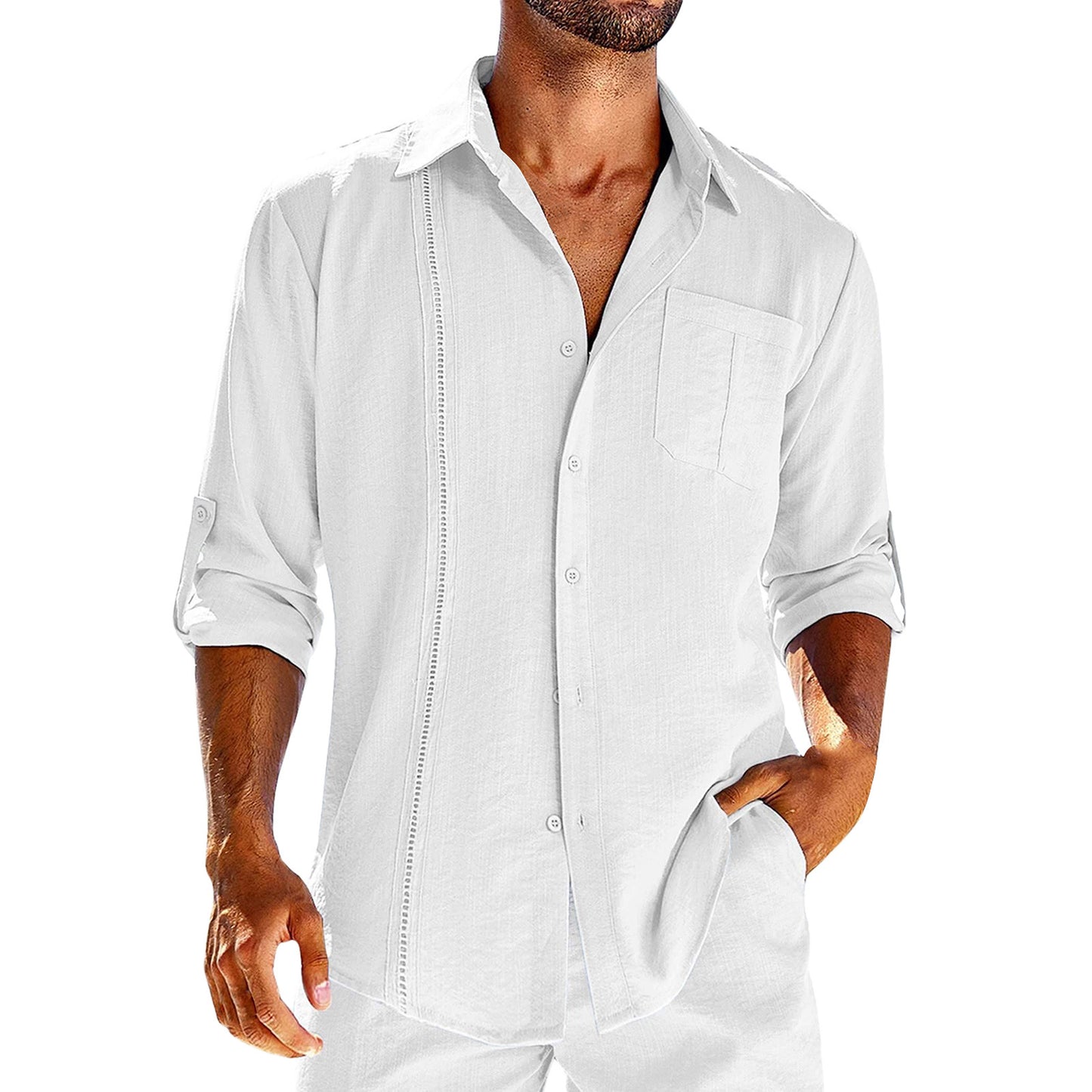 Casual shirt met lange mouwen en polo kraag