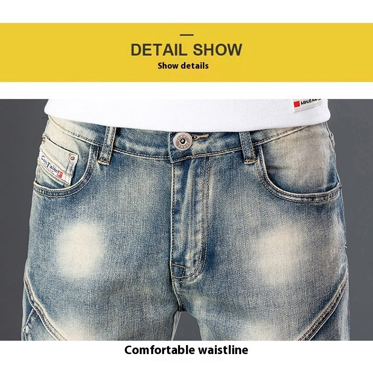 Denim heren shorts met rits