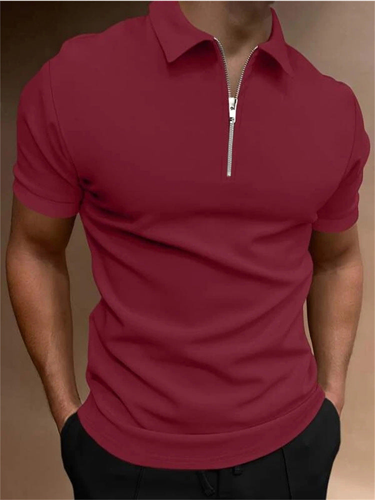Heren poloshirt effen kleur polo kraag