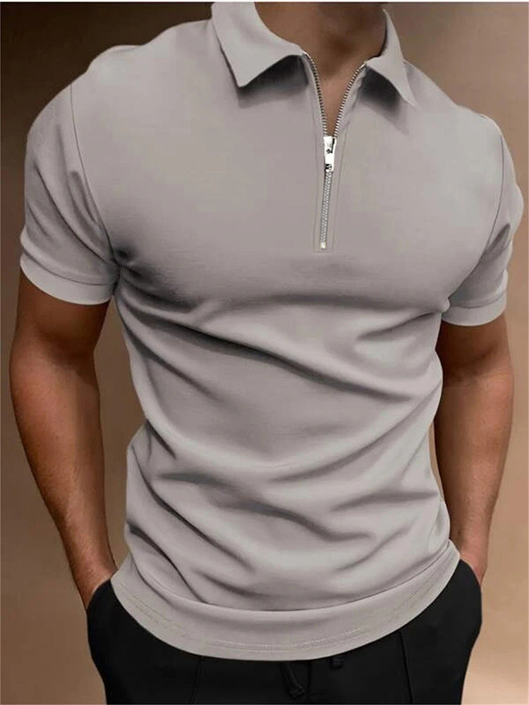 Heren poloshirt effen kleur polo kraag