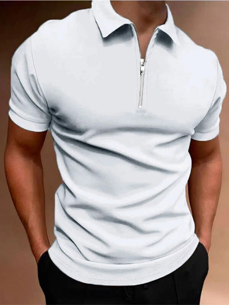 Heren poloshirt effen kleur polo kraag