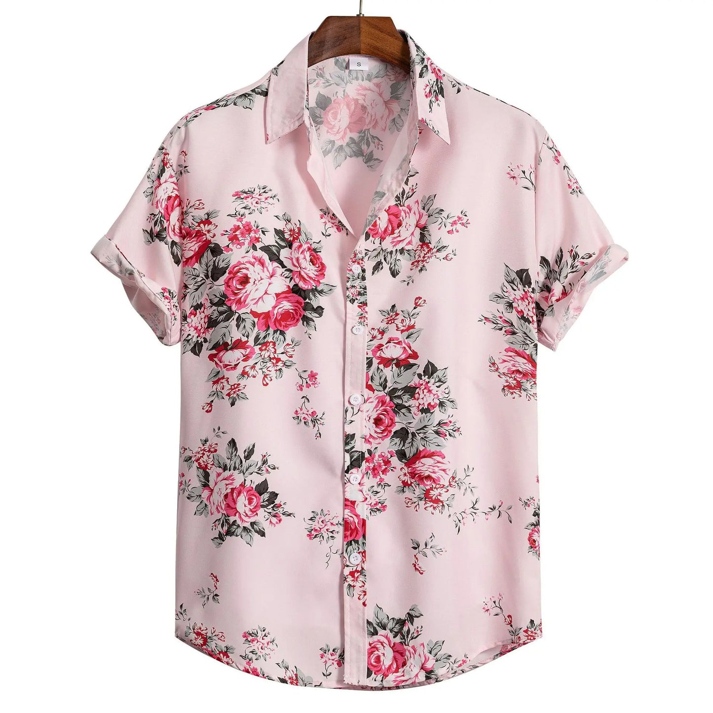 Heren shirt met print en korte mouwen