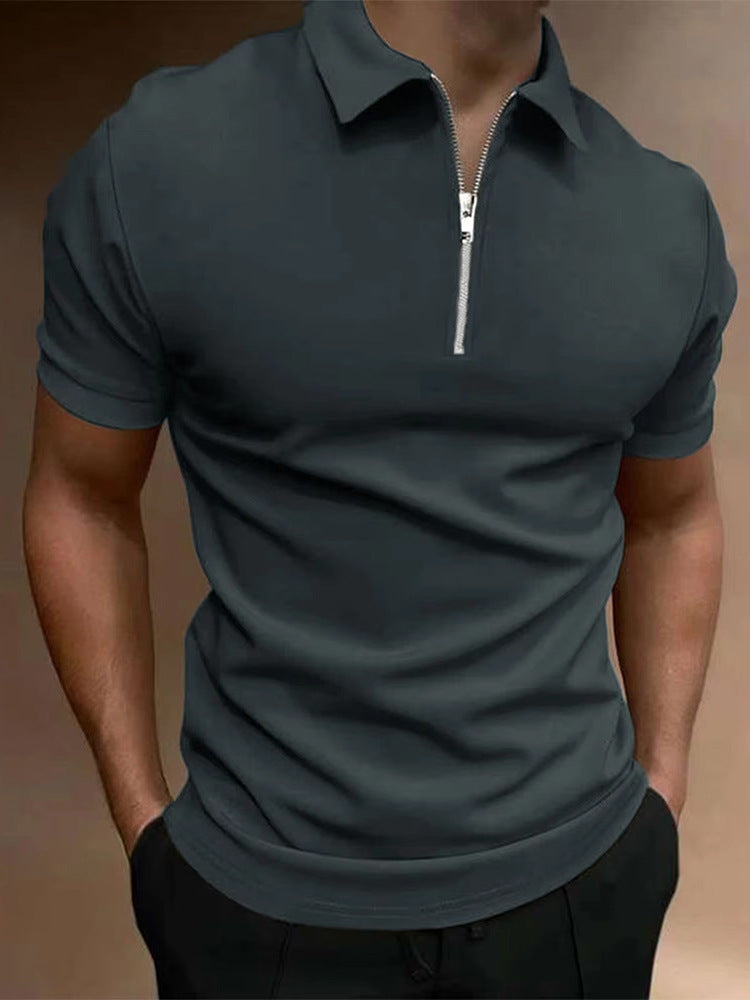 Heren poloshirt effen kleur polo kraag