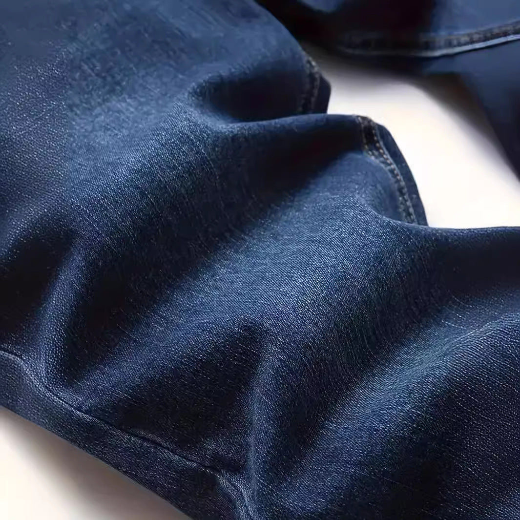 Heren modieuze versleten slanke casual jeans