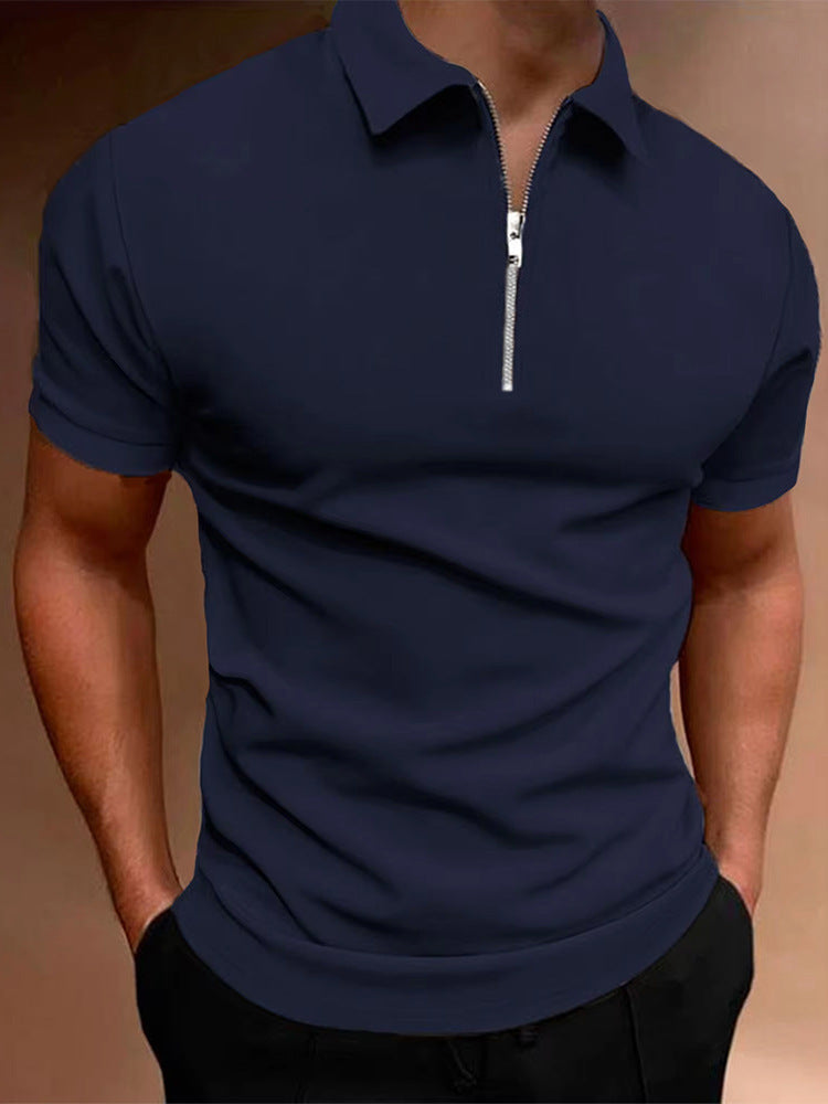 Heren poloshirt effen kleur polo kraag