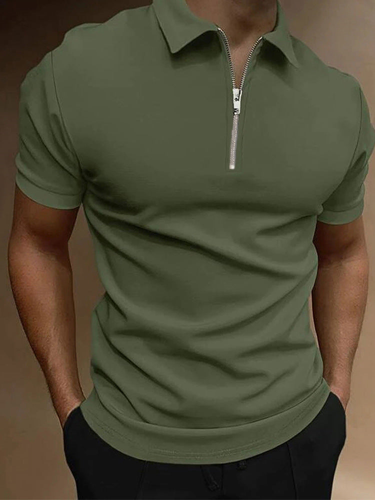 Heren poloshirt effen kleur polo kraag