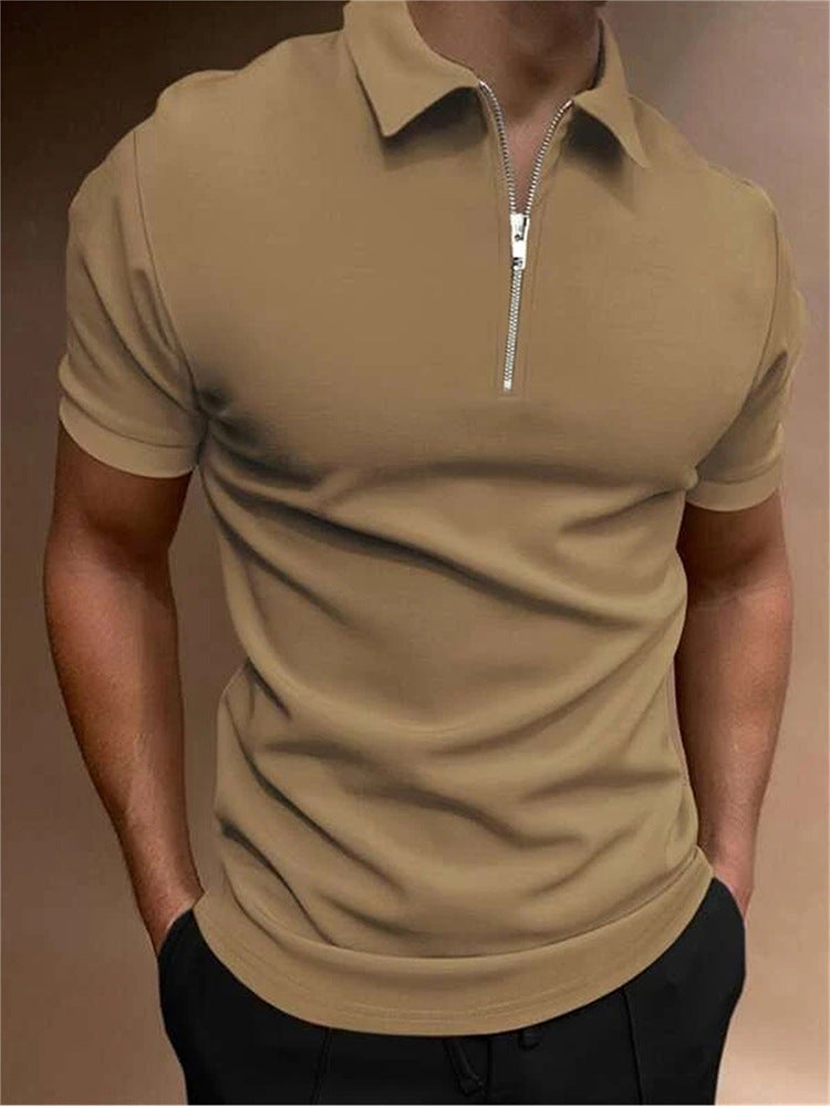 Heren poloshirt effen kleur polo kraag