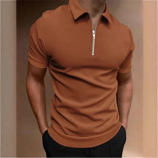 Heren poloshirt effen kleur polo kraag