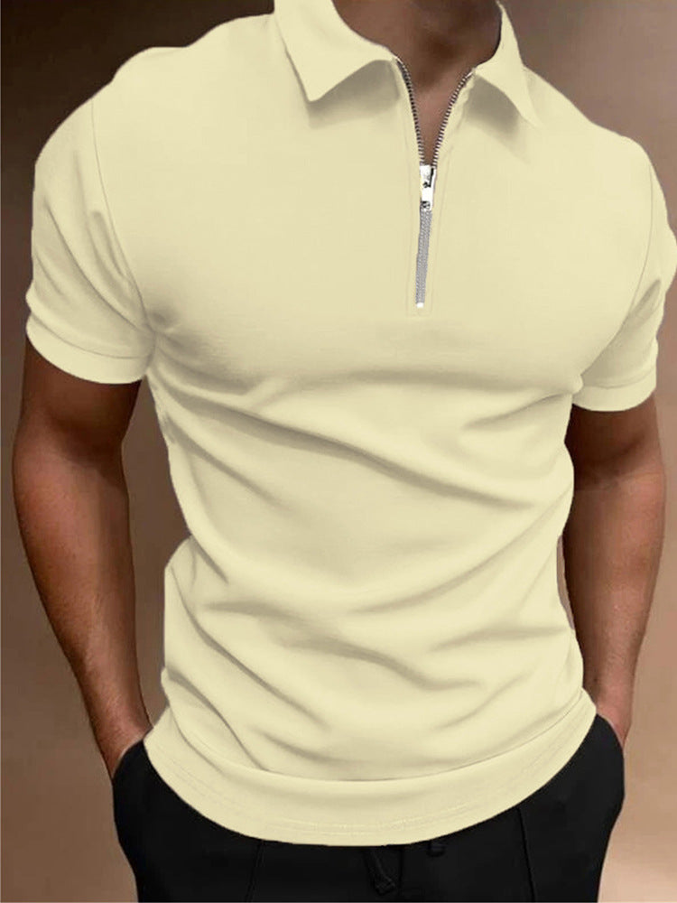 Heren poloshirt effen kleur polo kraag